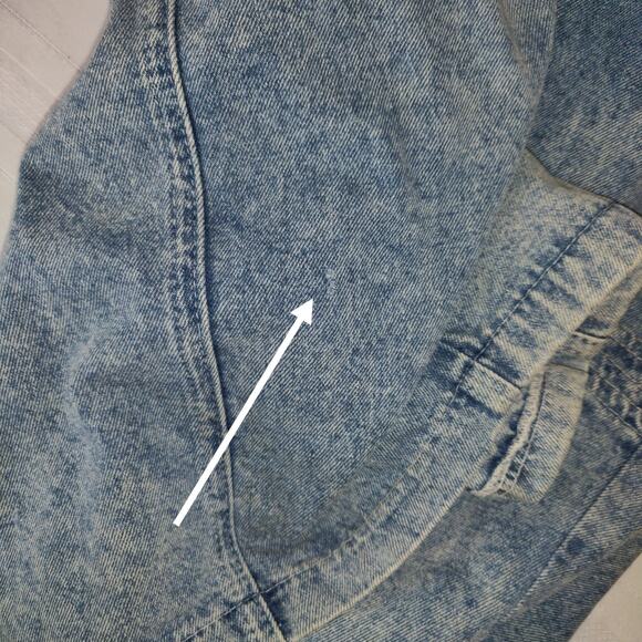 Vintage 80s Denim Jean Jacket Coat Women's S Western Yoke Stonewashed Snaps - Picture 15 of 16
